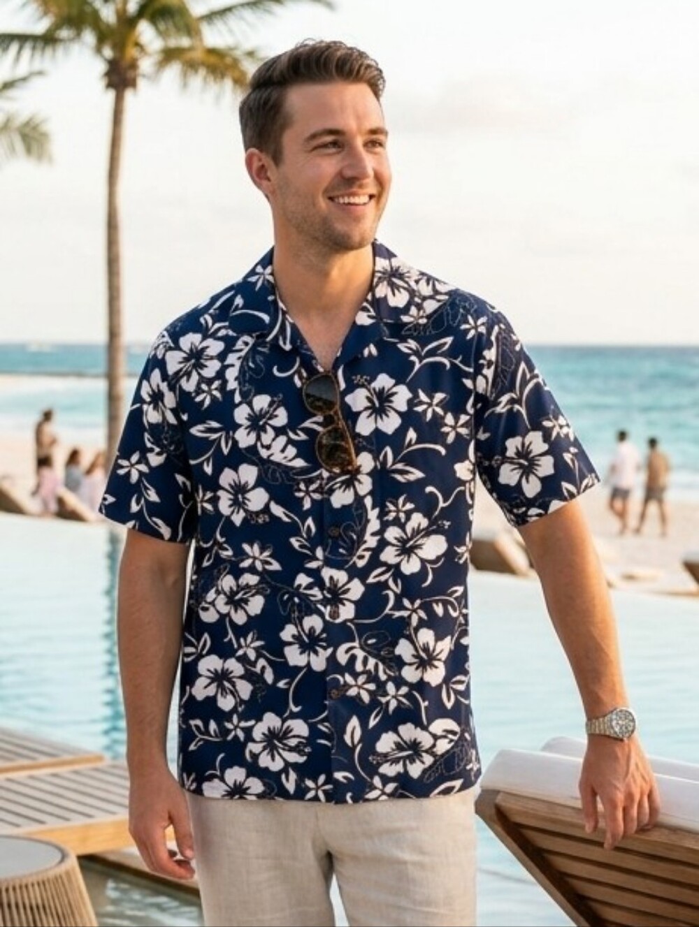 NWOT The Hawaiian Original L Eclectic Resortwear Luao Tropical Aloha Camp Shirt